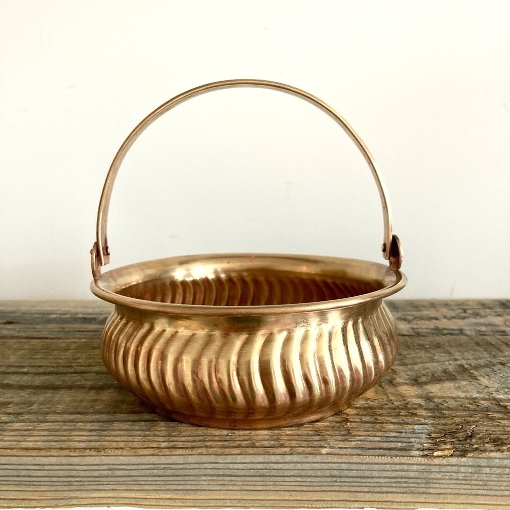 Brass basket VTG MCM